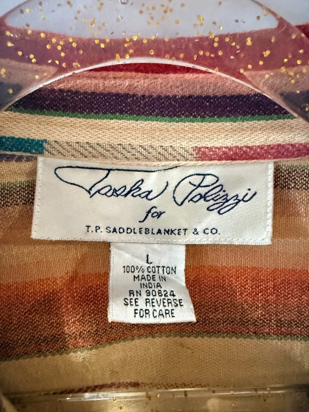 Vintage Southwestern Stripe Button-Front Shirt Jacket - Multicolor - Picture 6 of 8